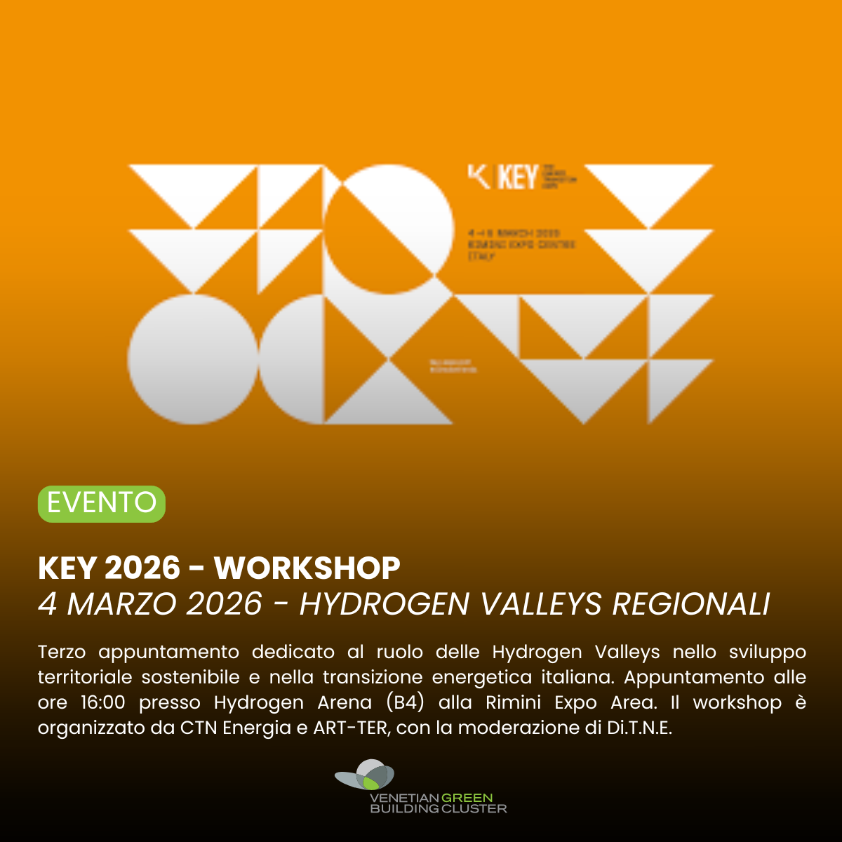 Immagine di copertina per il workshop sulle Hydrogen Valleys Regionali durante la fiera K Energyy il 4 marzo 2026