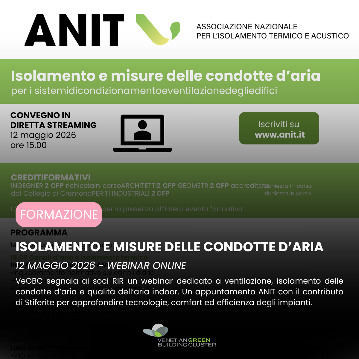Webinar su isolamento e misure delle condotte d'aria Stiferite AMIT